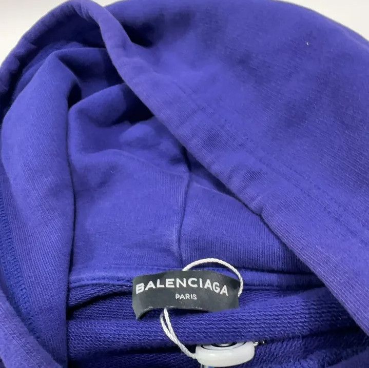 Balenciaga Balenciaga Blue Hooded Sweatshirt Size US S / EU 44-46 / 1 - 6 Thumbnail