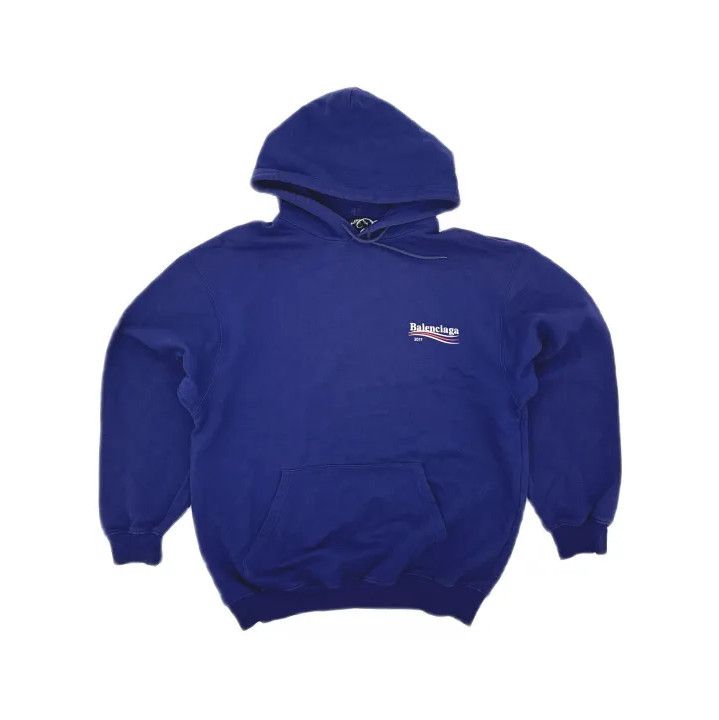 Balenciaga Balenciaga Blue Hooded Sweatshirt Size US S / EU 44-46 / 1 - 2 Thumbnail