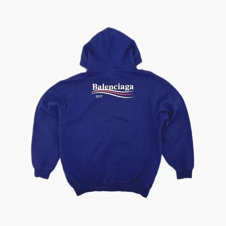 Balenciaga Balenciaga Blue Hooded Sweatshirt Size US S / EU 44-46 / 1 - 3 Thumbnail