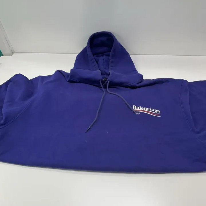 Balenciaga Balenciaga Blue Hooded Sweatshirt Size US S / EU 44-46 / 1 - 10 Thumbnail