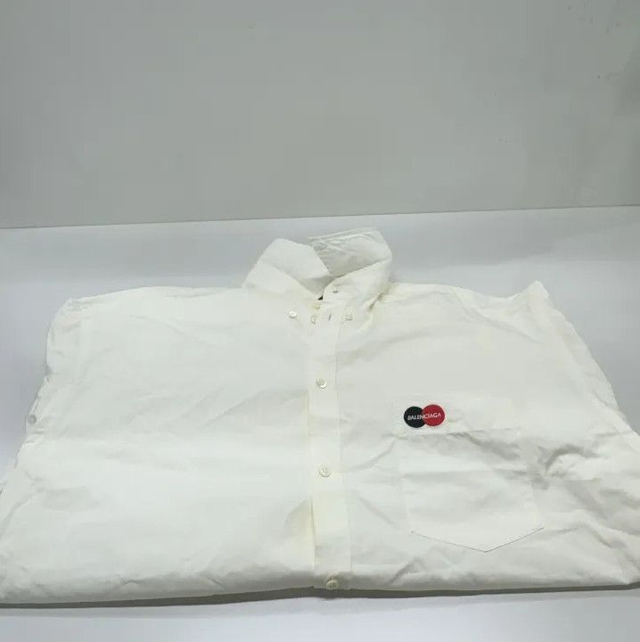 Balenciaga Balenciaga Logo White Short Sleeve Shirt Size US M / EU 48-50 / 2 - 10 Thumbnail