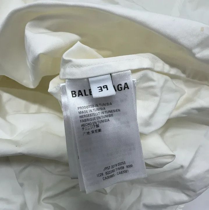 Balenciaga Balenciaga Logo White Short Sleeve Shirt Size US M / EU 48-50 / 2 - 4 Thumbnail