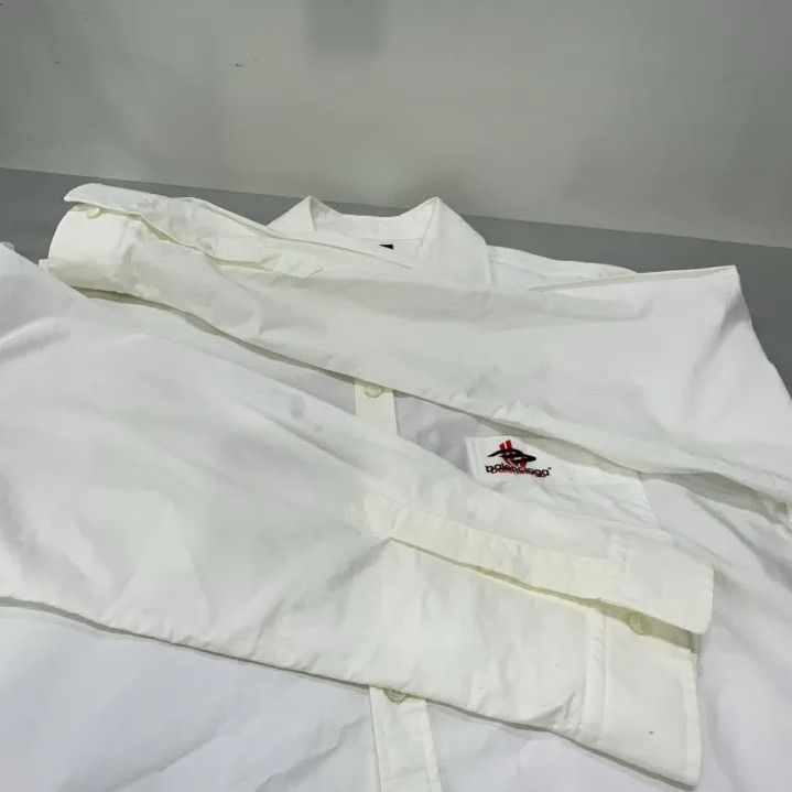 Balenciaga Balenciaga Logo Pattern White Long Sleeve Shirt Size US M / EU 48-50 / 2 - 11 Thumbnail