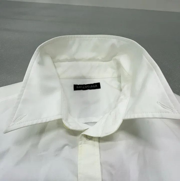 Balenciaga Balenciaga Logo Pattern White Long Sleeve Shirt Size US M / EU 48-50 / 2 - 7 Thumbnail