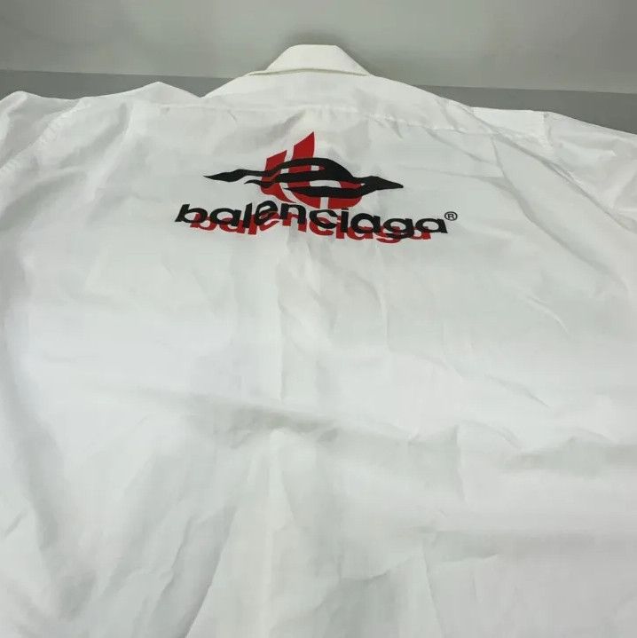 Balenciaga Balenciaga Logo Pattern White Long Sleeve Shirt Size US M / EU 48-50 / 2 - 13 Thumbnail