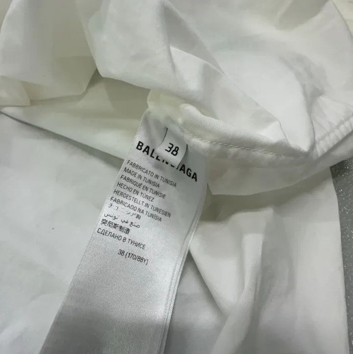 Balenciaga Balenciaga Logo Pattern White Long Sleeve Shirt Size US M / EU 48-50 / 2 - 4 Thumbnail