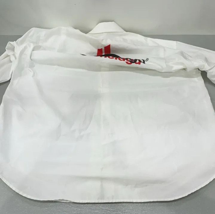 Balenciaga Balenciaga Logo Pattern White Long Sleeve Shirt Size US M / EU 48-50 / 2 - 14 Thumbnail