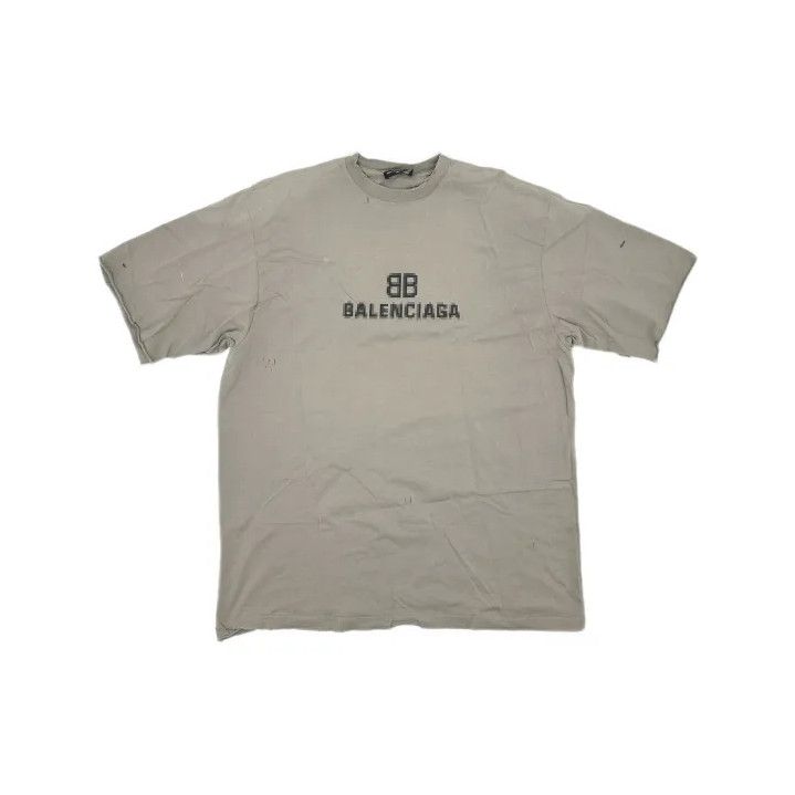 Balenciaga Balenciaga Distressed Logo Short Sleeve Tee Size US S / EU 44-46 / 1 - 2 Thumbnail
