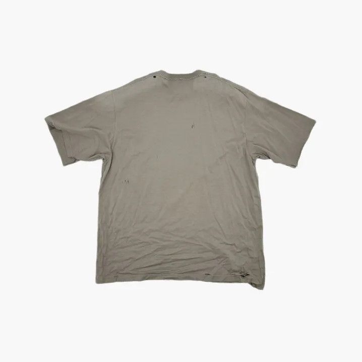 Balenciaga Balenciaga Gray Logo Distressed Short Sleeve T-Shirt Size US L / EU 52-54 / 3 - 3 Thumbnail