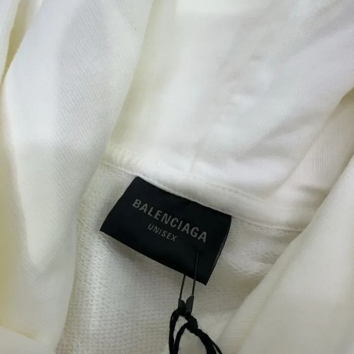Balenciaga Balenciaga White Hooded Letter Print Sweatshirt Size US XS / EU 42 / 0 - 7 Thumbnail