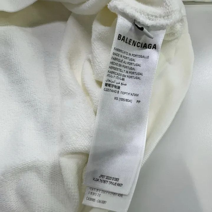 Balenciaga Balenciaga White Hooded Letter Print Sweatshirt Size US XS / EU 42 / 0 - 5 Thumbnail