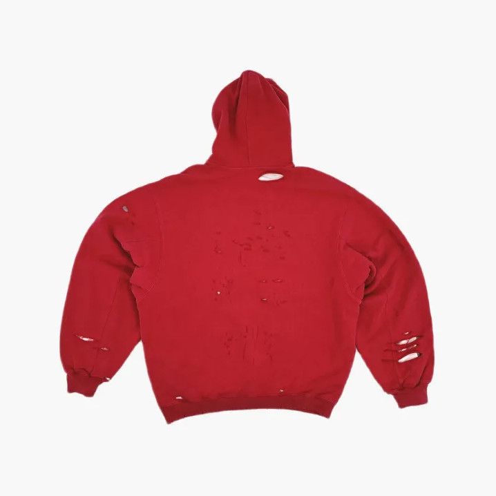 Balenciaga Balenciaga Distressed Logo Red Hoodie for Unisex Size US XS / EU 42 / 0 - 3 Thumbnail