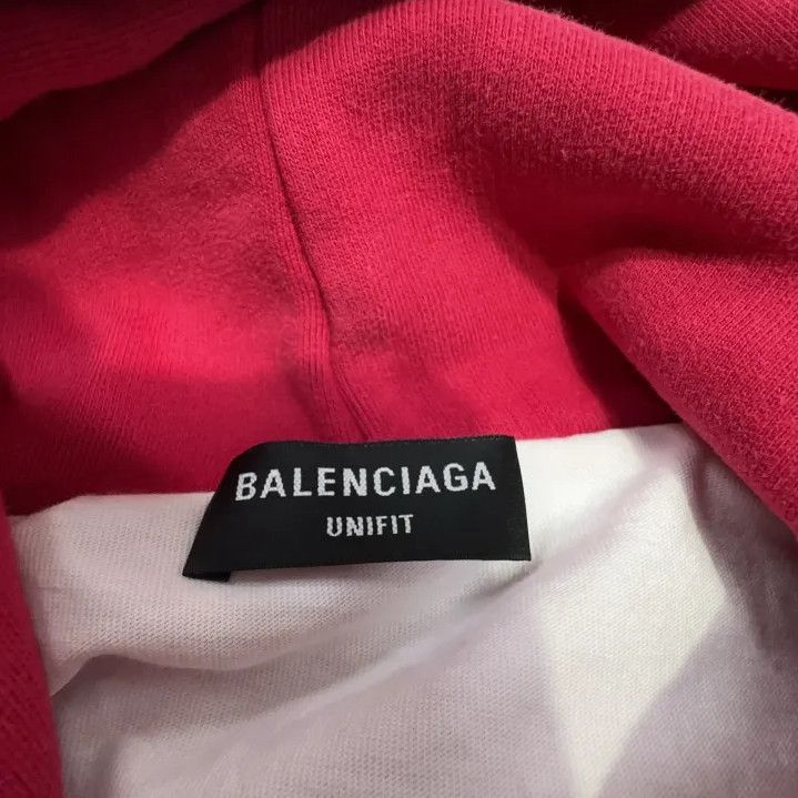 Balenciaga Balenciaga Distressed Logo Red Hoodie for Unisex Size US XS / EU 42 / 0 - 5 Thumbnail