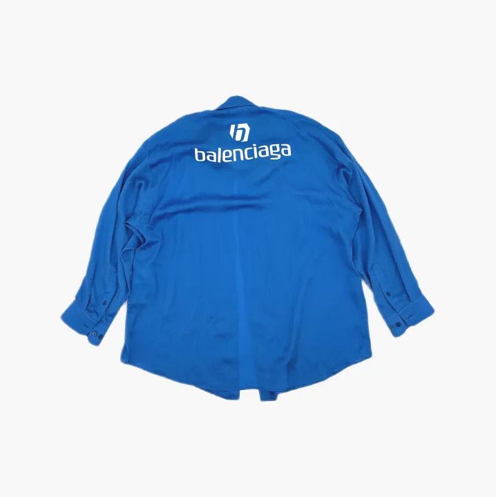 Balenciaga Balenciaga Blue Long Sleeve Shirt with Logo Size US S / EU 44-46 / 1 - 3 Thumbnail