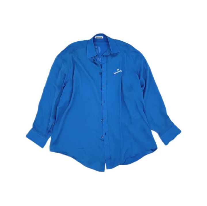 Balenciaga Balenciaga Blue Long Sleeve Shirt with Logo Size US S / EU 44-46 / 1 - 2 Thumbnail