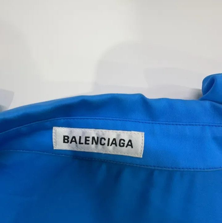 Balenciaga Balenciaga Blue Long Sleeve Shirt with Logo Size US S / EU 44-46 / 1 - 5 Thumbnail