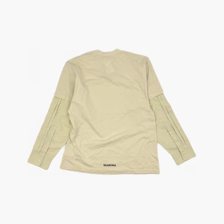 Balenciaga Balenciaga Minimalist Long Sleeve T-Shirt in Beige Size US M / EU 48-50 / 2 - 3 Thumbnail