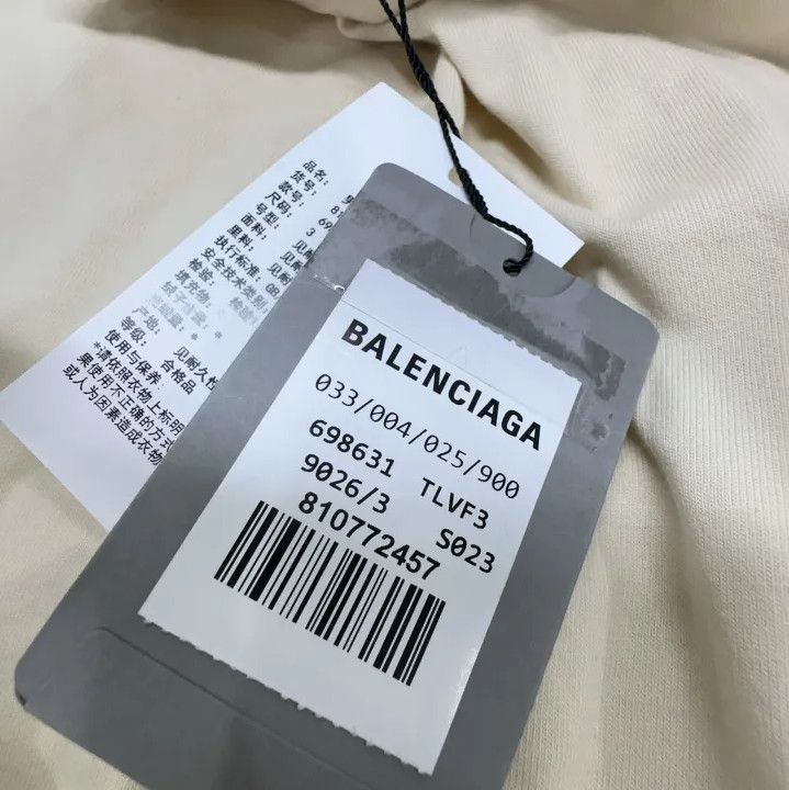 Balenciaga Balenciaga Minimalist Long Sleeve T-Shirt in Beige Size US M / EU 48-50 / 2 - 7 Thumbnail