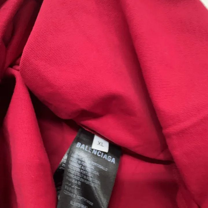 Balenciaga Balenciaga Red Logo Short Sleeve T-Shirt Size US XL / EU 56 / 4 - 5 Thumbnail