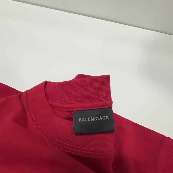 Balenciaga Balenciaga Red Logo Short Sleeve T-Shirt Size US XL / EU 56 / 4 - 6 Thumbnail