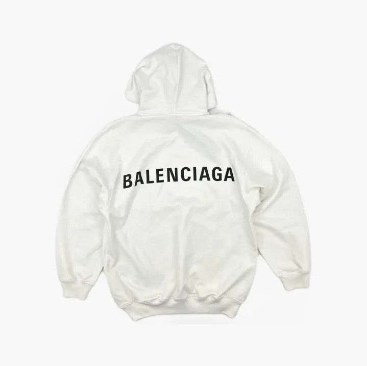 Balenciaga Balenciaga White Hoodie with Back Logo Size US S / EU 44-46 / 1 - 3 Thumbnail