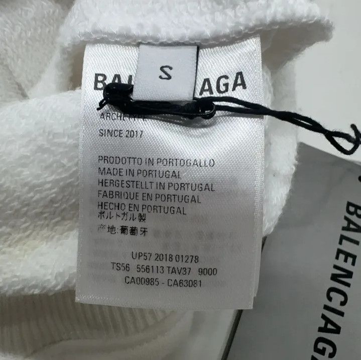 Balenciaga Balenciaga White Hoodie with Back Logo Size US S / EU 44-46 / 1 - 4 Thumbnail