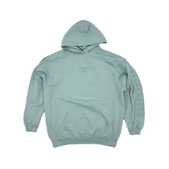 Balenciaga Balenciaga Mint Green Hooded Sweatshirt Size US M / EU 48-50 / 2 - 2 Thumbnail