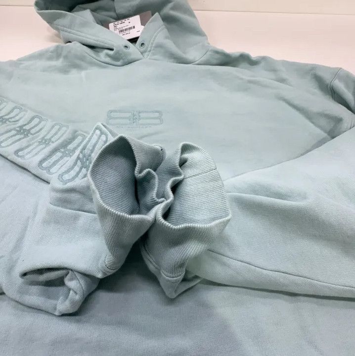 Balenciaga Balenciaga Mint Green Hooded Sweatshirt Size US M / EU 48-50 / 2 - 8 Thumbnail