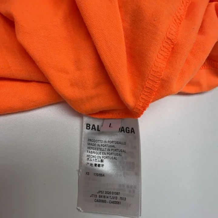 Balenciaga Balenciaga Orange Graphic Short Sleeve T-shirt Size US L / EU 52-54 / 3 - 3 Thumbnail