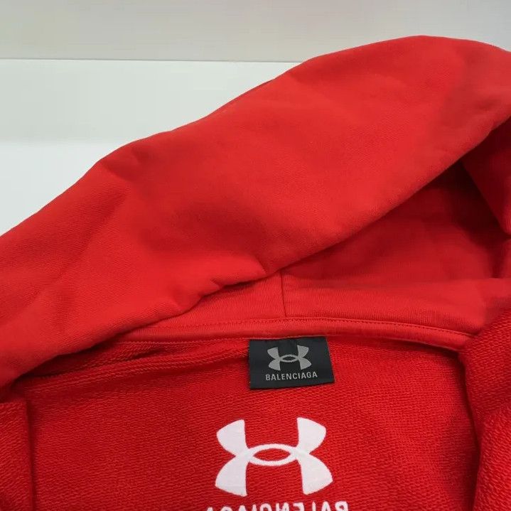 Balenciaga Balenciaga x Under Armour Red Hoodie Sweatshirt Size US S / EU 44-46 / 1 - 5 Thumbnail