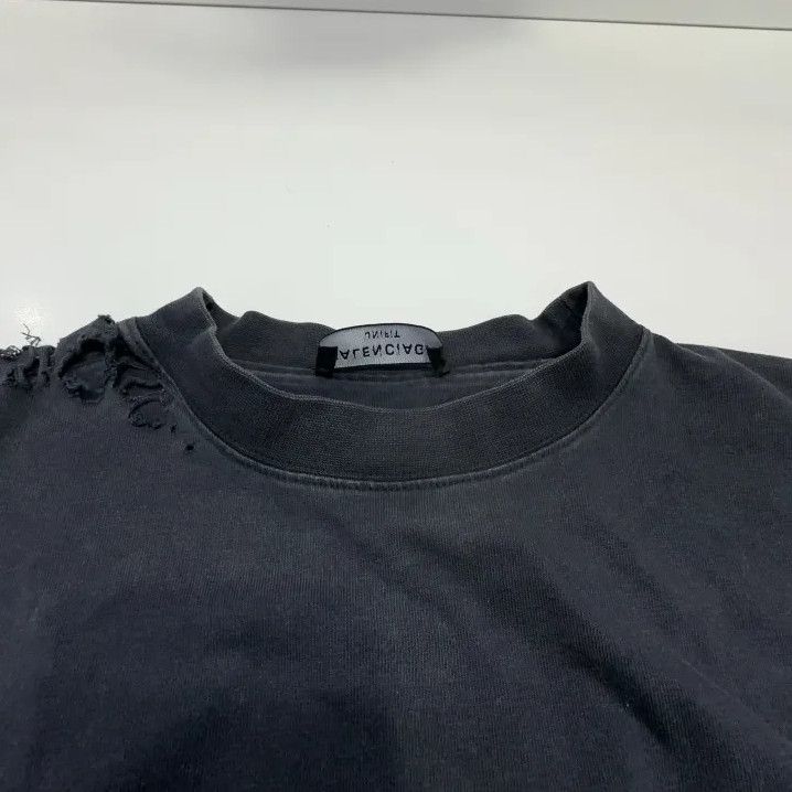 Balenciaga Balenciaga Repaired Series Black Distressed Tee Size US M / EU 48-50 / 2 - 7 Thumbnail