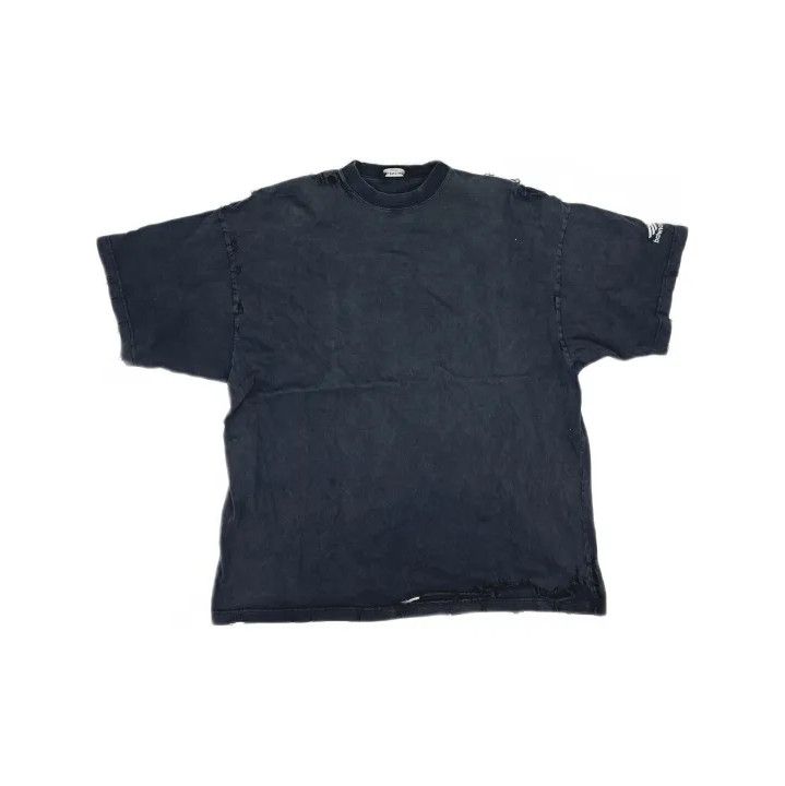 Balenciaga Balenciaga Repaired Series Black Distressed Tee Size US M / EU 48-50 / 2 - 2 Thumbnail