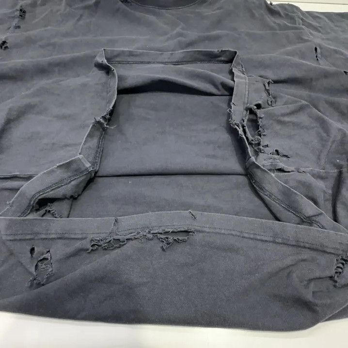 Balenciaga Balenciaga Repaired Series Black Distressed Tee Size US M / EU 48-50 / 2 - 9 Thumbnail