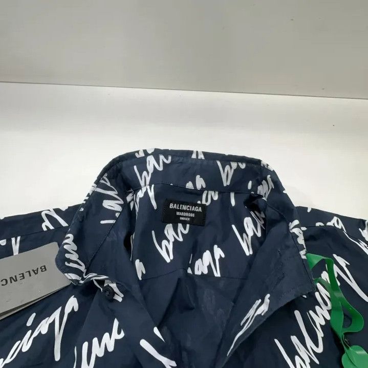 Balenciaga Balenciaga SS22 Logo Blue Long Sleeve Shirt Size US M / EU 48-50 / 2 - 7 Thumbnail