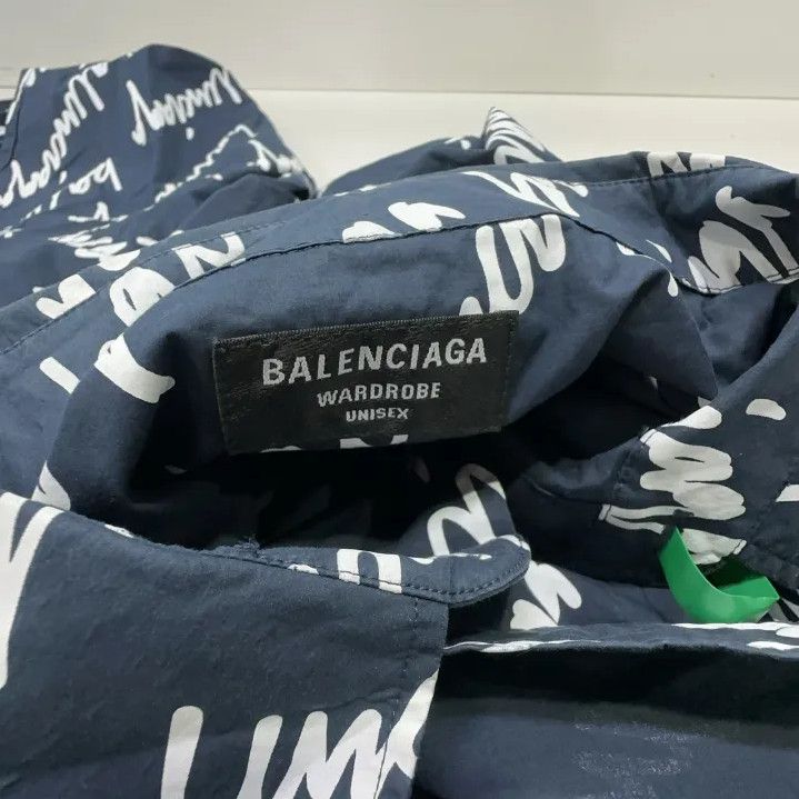 Balenciaga Balenciaga SS22 Logo Blue Long Sleeve Shirt Size US M / EU 48-50 / 2 - 6 Thumbnail