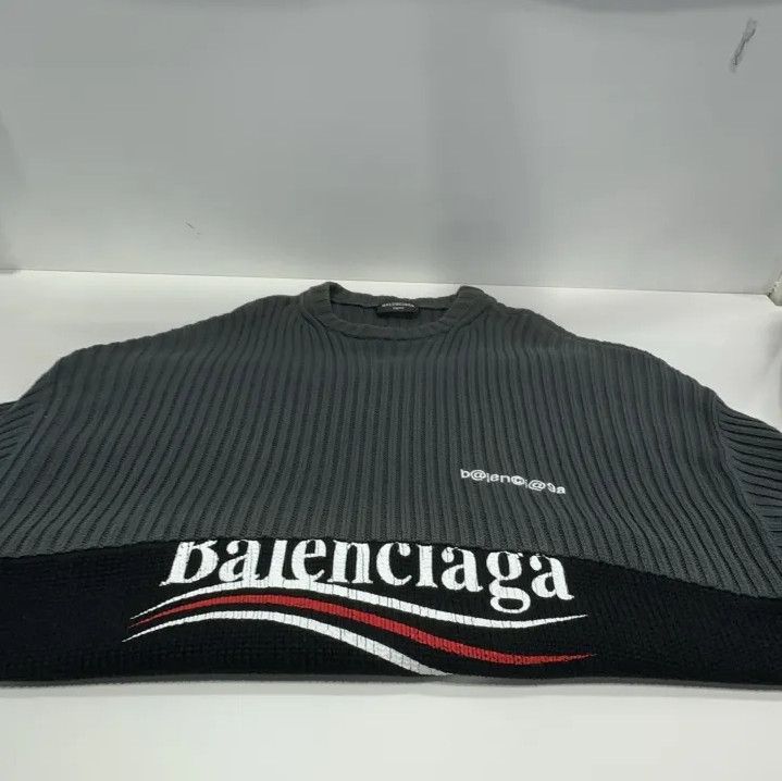 Balenciaga Balenciaga FW21 Logo Knitted Pullover Sweater Size US S / EU 44-46 / 1 - 8 Thumbnail