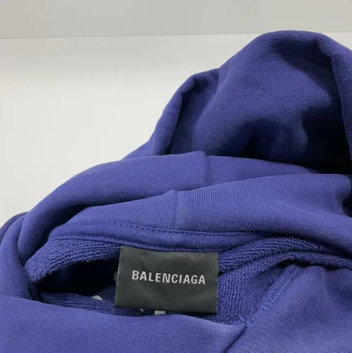 Balenciaga Balenciaga Blue Logo Print Hoodie Size US S / EU 44-46 / 1 - 6 Thumbnail