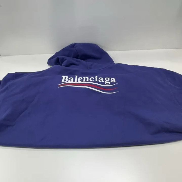 Balenciaga Balenciaga Blue Logo Print Hoodie Size US S / EU 44-46 / 1 - 16 Thumbnail