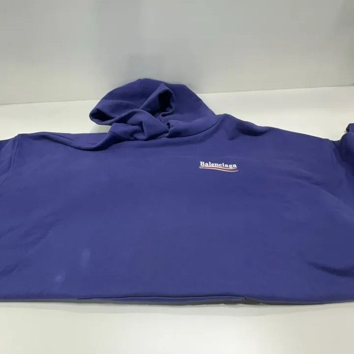 Balenciaga Balenciaga Blue Logo Print Hoodie Size US S / EU 44-46 / 1 - 9 Thumbnail
