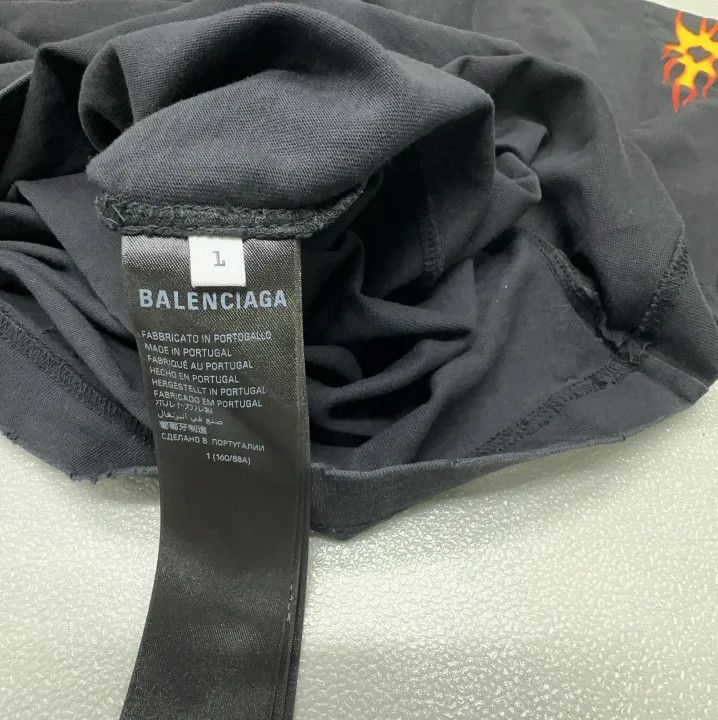Balenciaga Balenciaga Flame Logo Casual Black T-Shirt Size US M / EU 48-50 / 2 - 4 Thumbnail