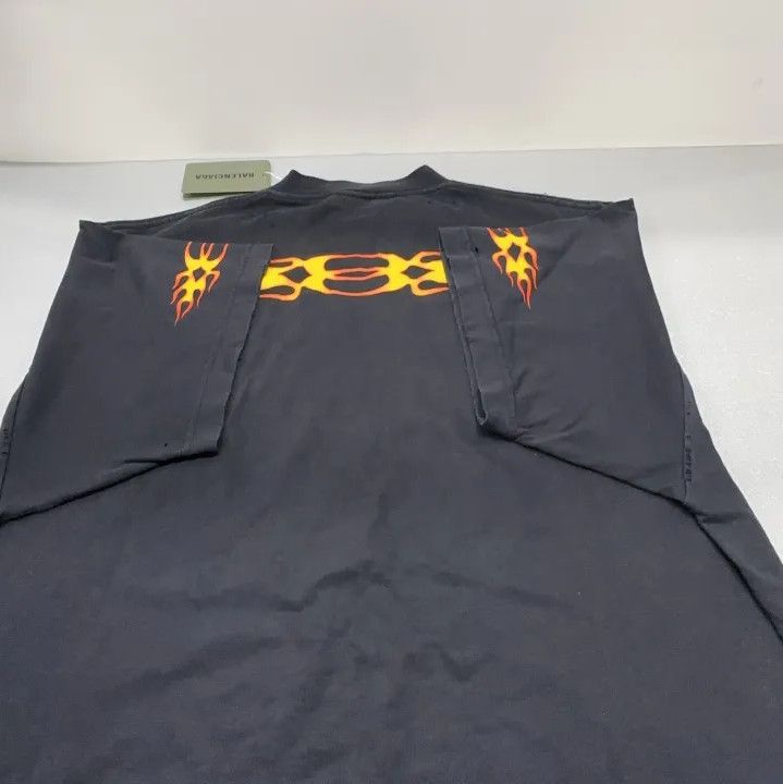 Balenciaga Balenciaga Flame Logo Casual Black T-Shirt Size US M / EU 48-50 / 2 - 12 Thumbnail