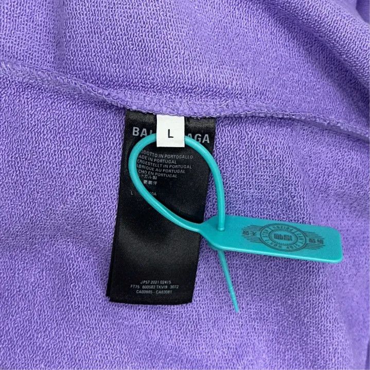 Balenciaga Balenciaga Logo Print Pullover Hoodie in Purple Size US L / EU 52-54 / 3 - 2 Thumbnail
