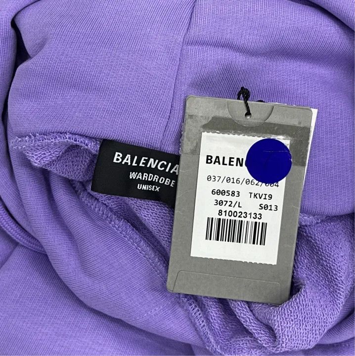 Balenciaga Balenciaga Logo Print Pullover Hoodie in Purple Size US L / EU 52-54 / 3 - 3 Thumbnail