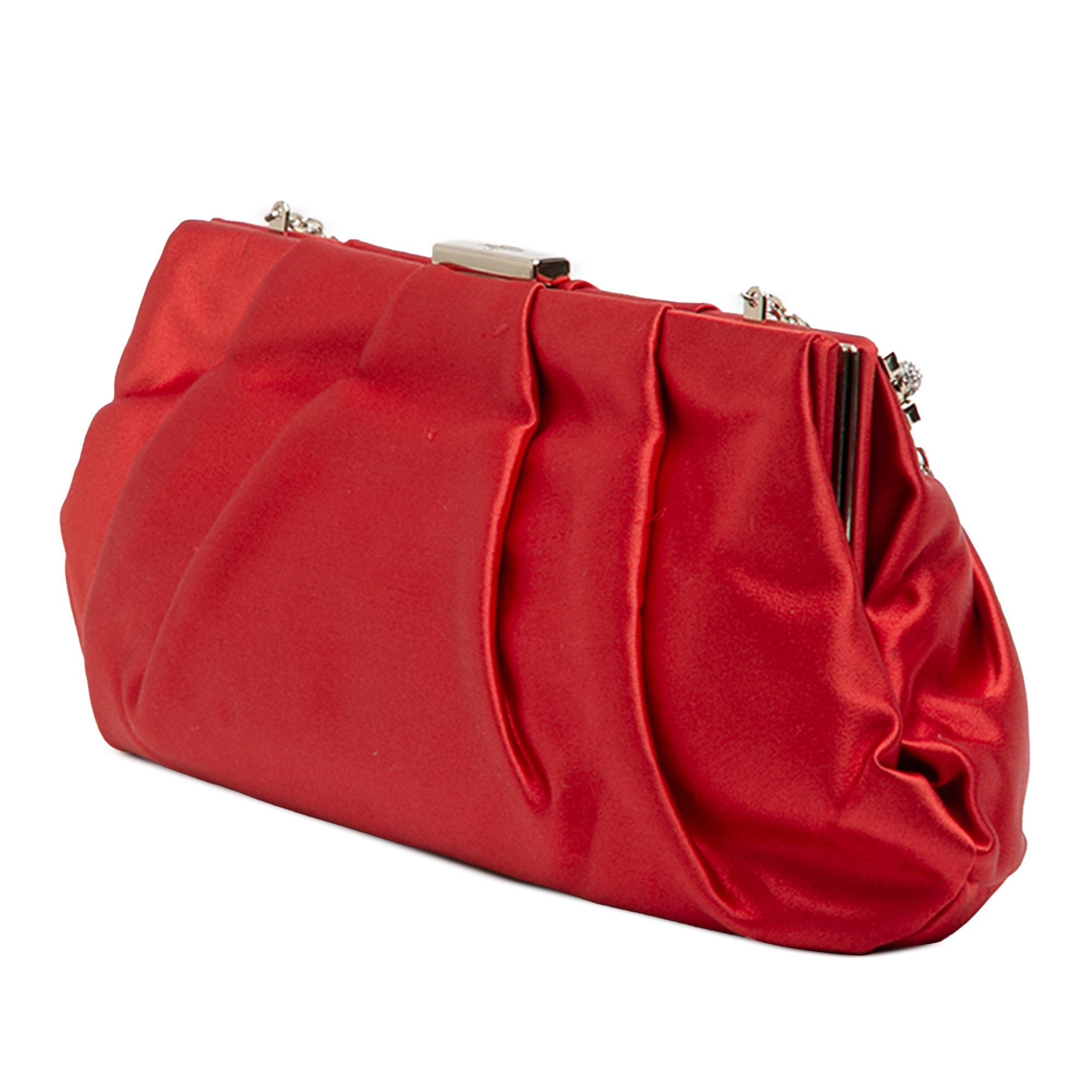 Valentino Valentino Satin Pearl Embellished Frame Clutch on Chain Size ONE SIZE - 2 Thumbnail