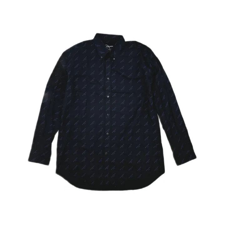 Balenciaga Balenciaga Black Stylish Print Long Sleeve Shirt Size US M / EU 48-50 / 2 - 2 Thumbnail