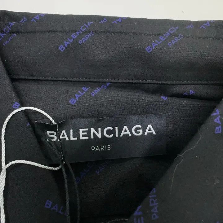 Balenciaga Balenciaga Black Stylish Print Long Sleeve Shirt Size US M / EU 48-50 / 2 - 5 Thumbnail