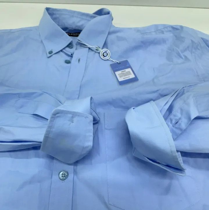 Balenciaga Balenciaga Blue Long Sleeve Casual Shirt Size US M / EU 48-50 / 2 - 9 Thumbnail