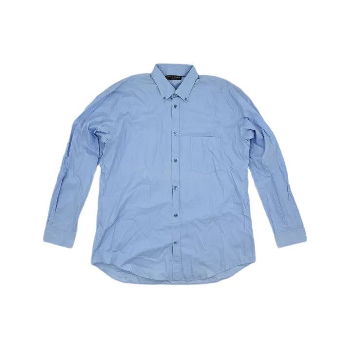 Balenciaga Balenciaga Blue Long Sleeve Casual Shirt Size US M / EU 48-50 / 2 - 2 Thumbnail