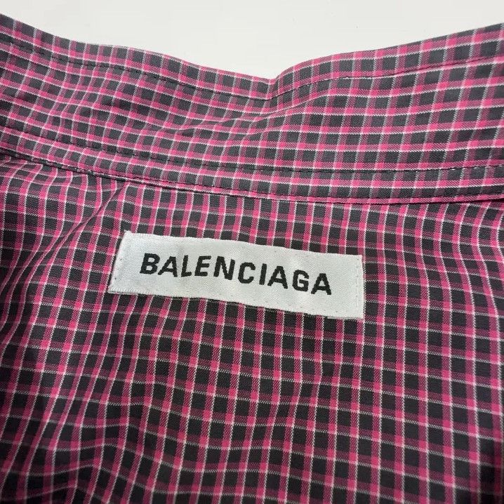 Balenciaga Balenciaga Striped Ribbon Letter Shirt in Pink Size US M / EU 48-50 / 2 - 4 Thumbnail