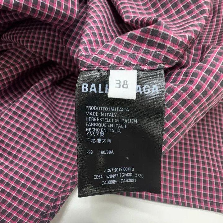 Balenciaga Balenciaga Striped Ribbon Letter Shirt in Pink Size US M / EU 48-50 / 2 - 6 Thumbnail